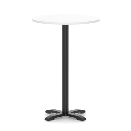 Italia Round Poseur Table With Cross Base Black Leg