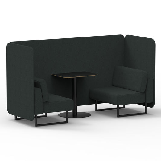 Brixworth Bench Booth With Black Table In Single Tone