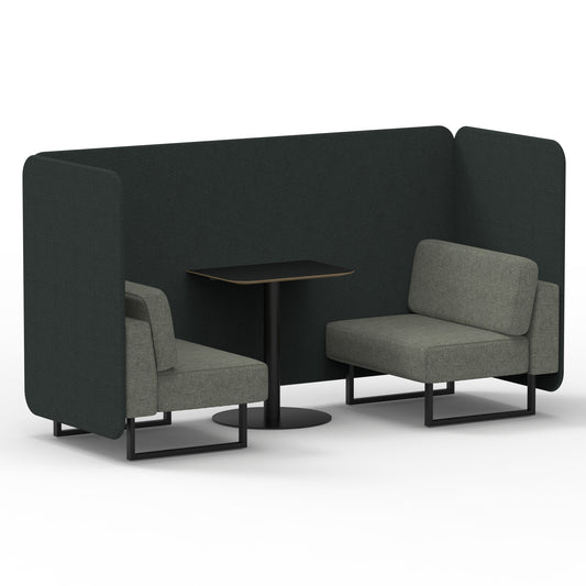 Brixworth Bench Booth With Black Table In Two Tone