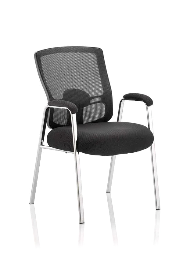 Portland Medium Mesh Back Straight Leg Visitor Chair with Arms