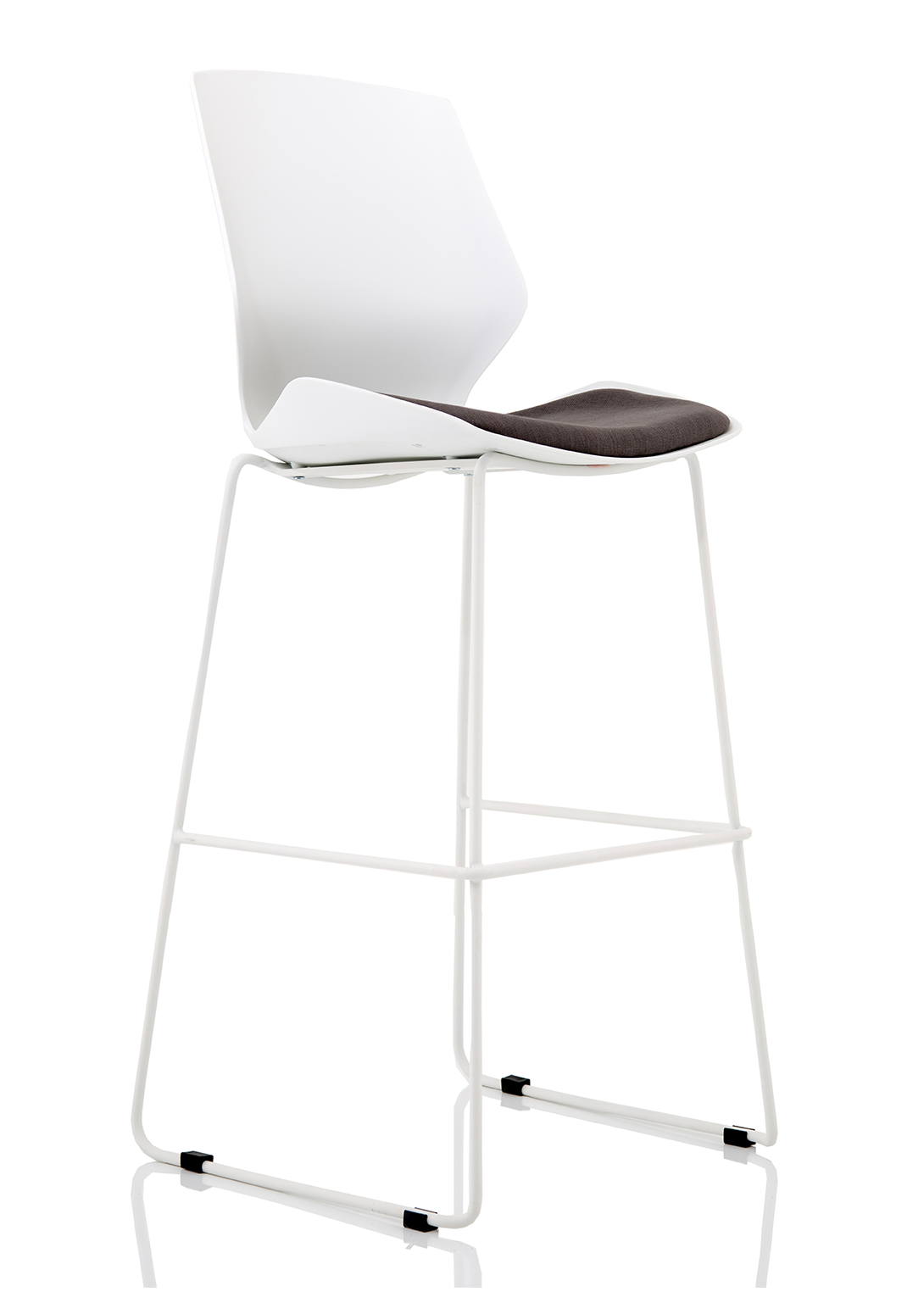Florence White Frame Fabric Seat High Stool Chair Dynamic Office