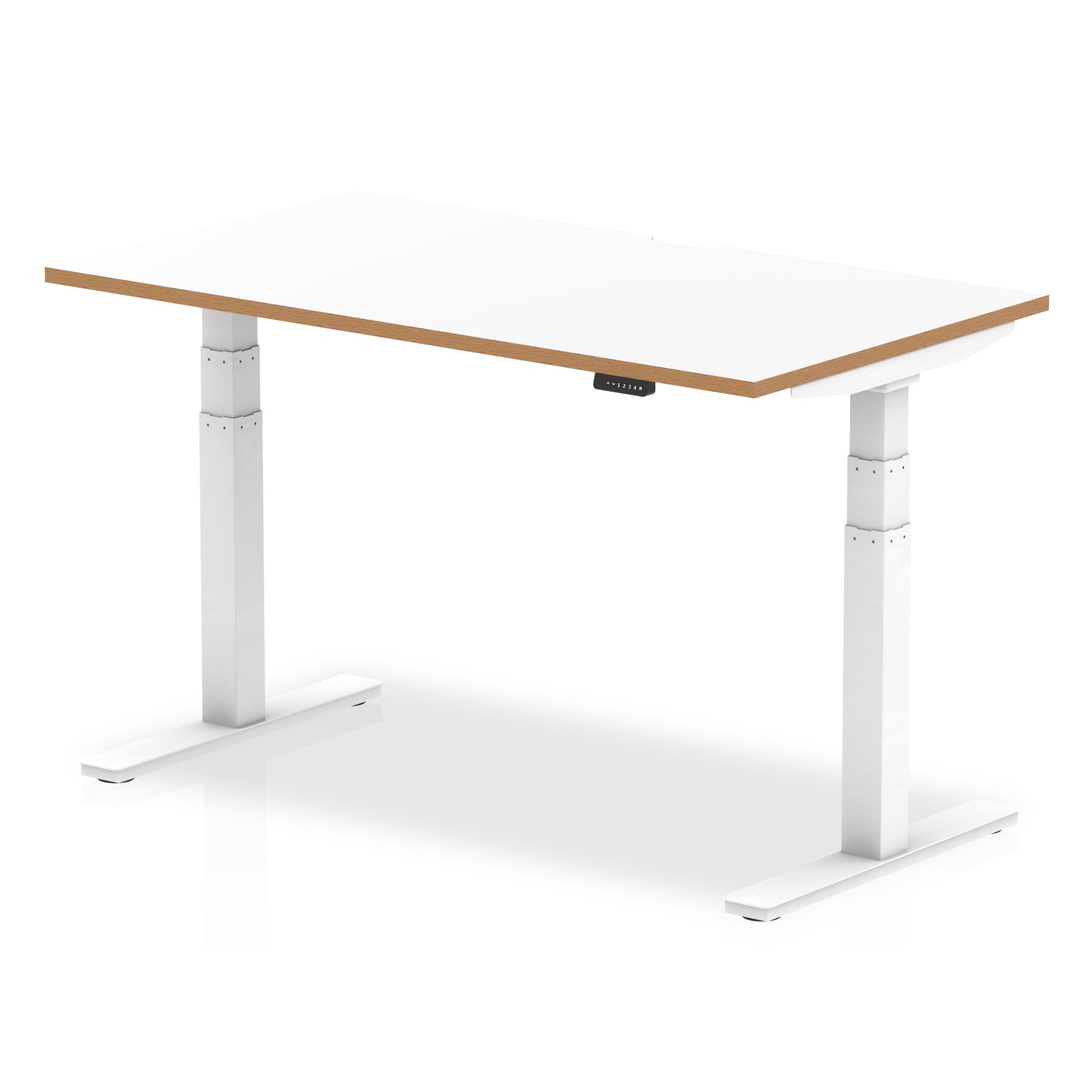 White adjustable store desk