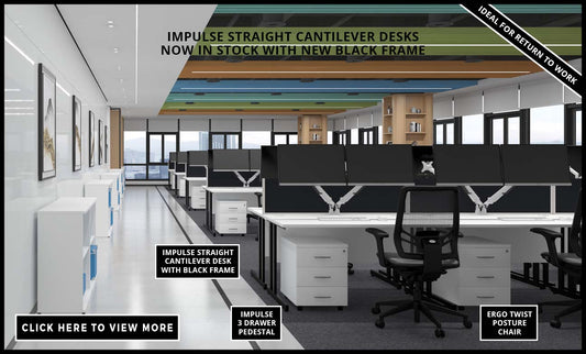 NEW Black Framed Impulse Rectangular Desks