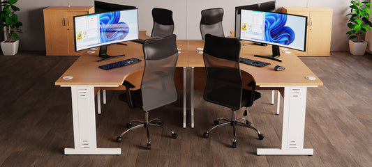 Impulse Contract Desks With Cable Managed Cantilever Legs