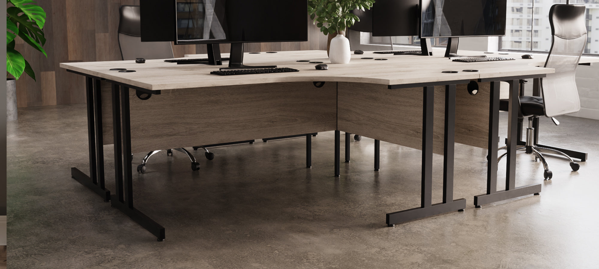 Sample Collection Desk Impulse Crescent Desks With Cantilever Legs – Dynamic Office Solutions