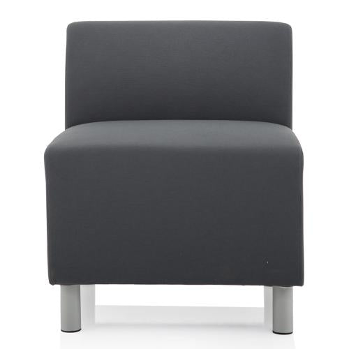 Melia Straight Back Sofa Grey Fabric