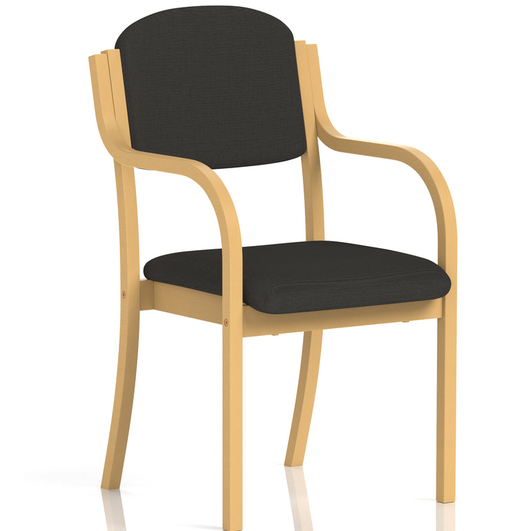 Madrid Wooden Frame Visitor Chair with Arms
