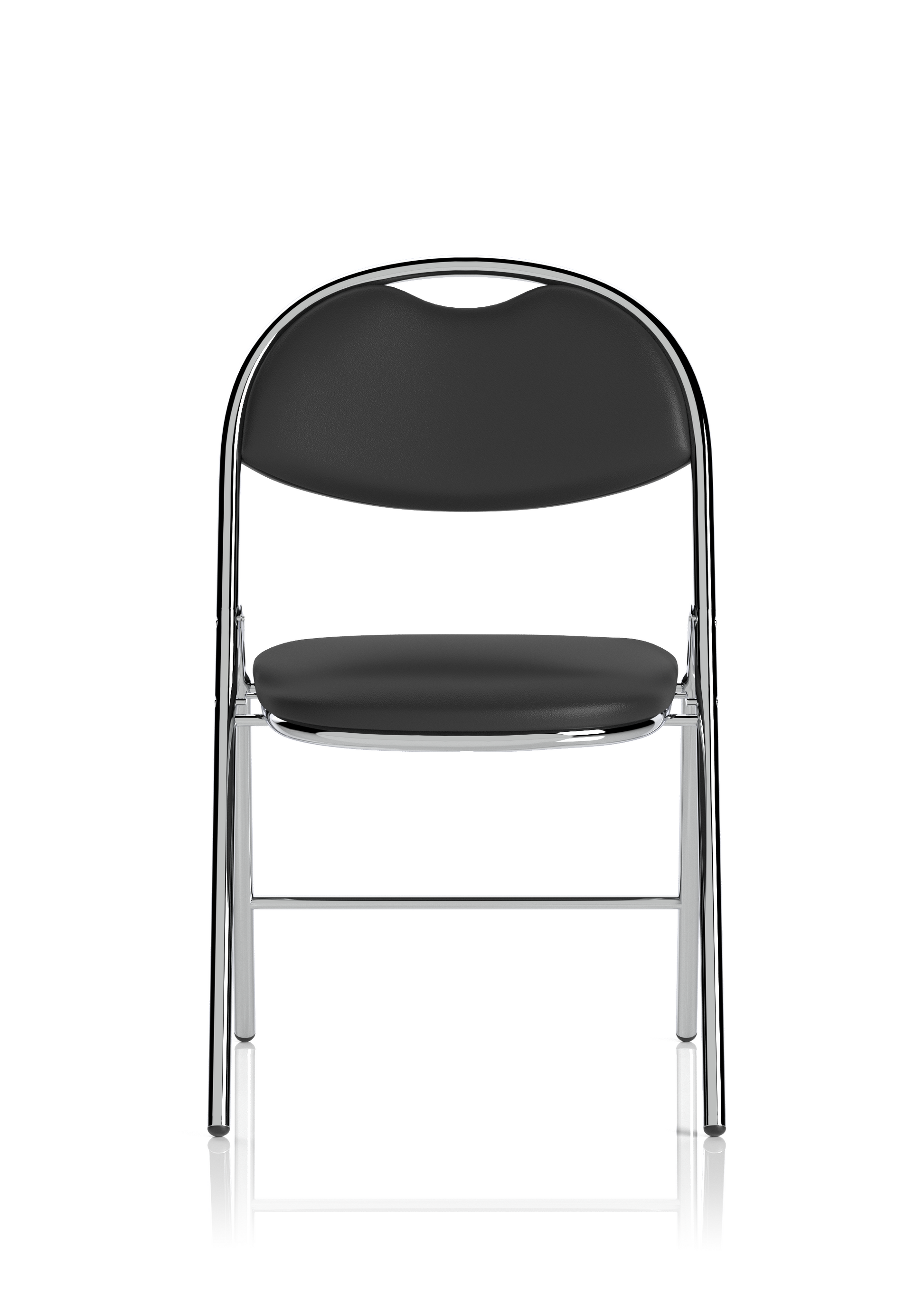 Milan High Back Black Vinyl Chrome Frame Folding Visitor Chair