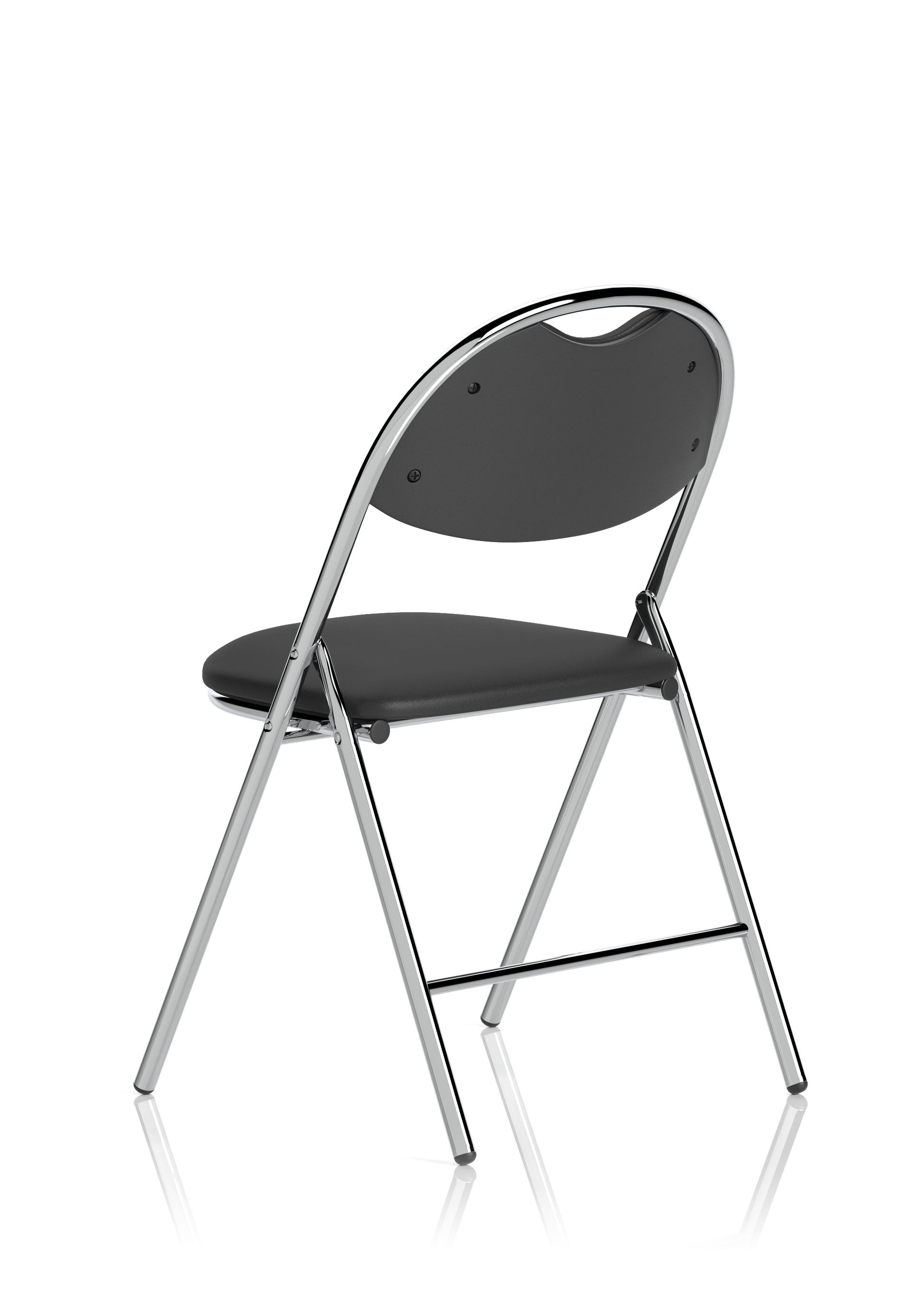 Milan High Back Black Vinyl Chrome Frame Folding Visitor Chair