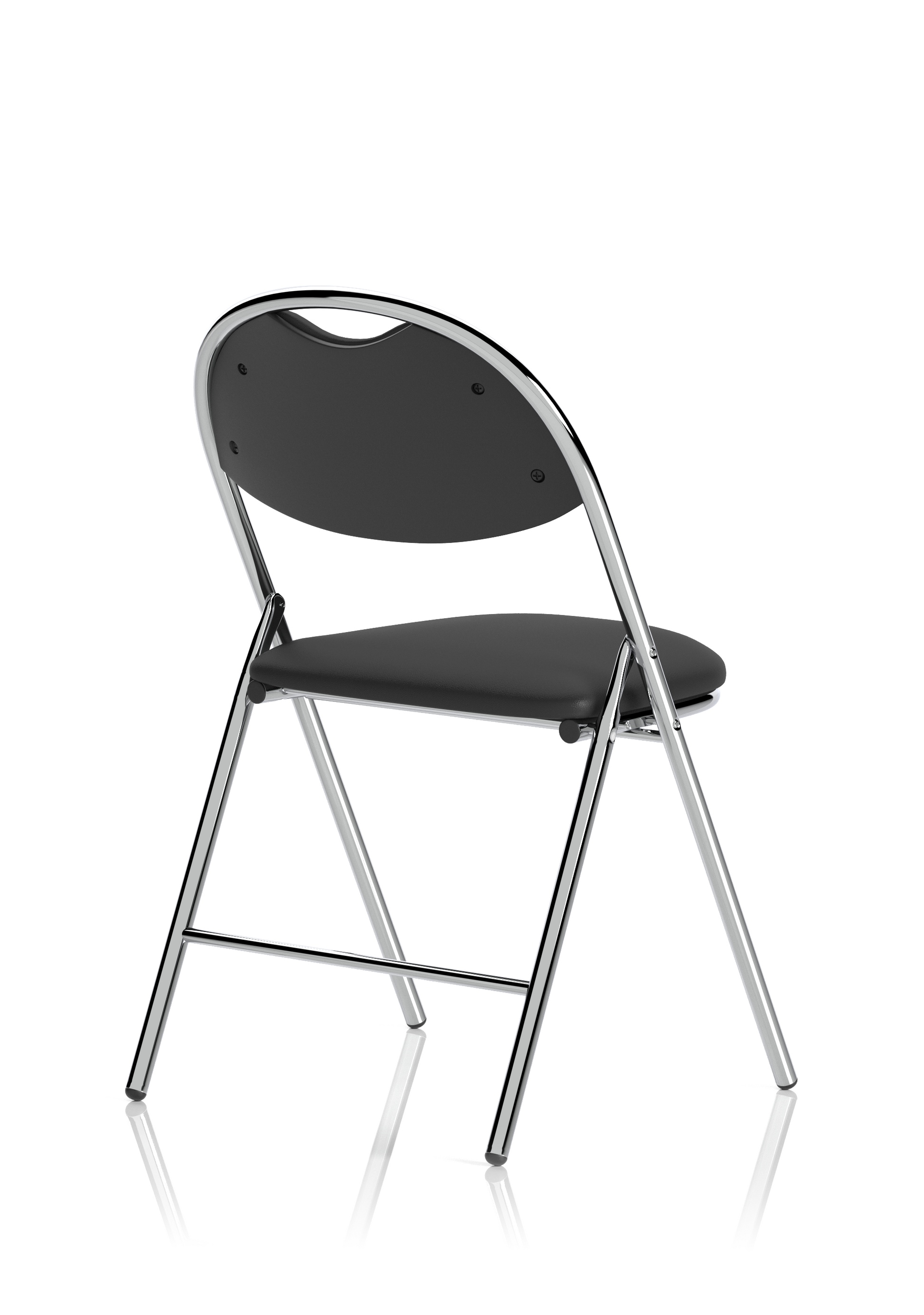 Milan High Back Black Vinyl Chrome Frame Folding Visitor Chair