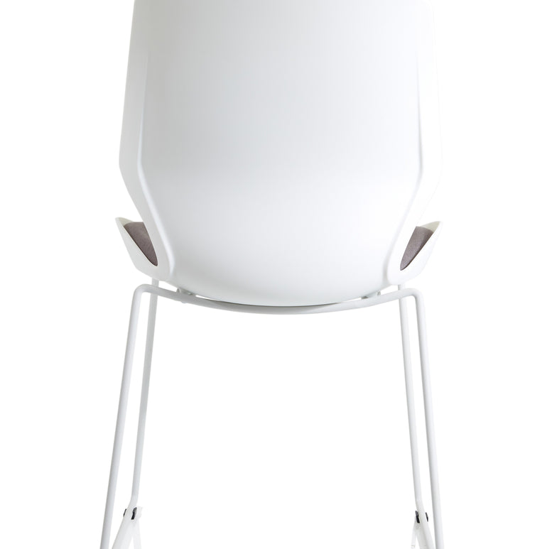 Florence Sled White Frame Fabric Seat Visitor Chair