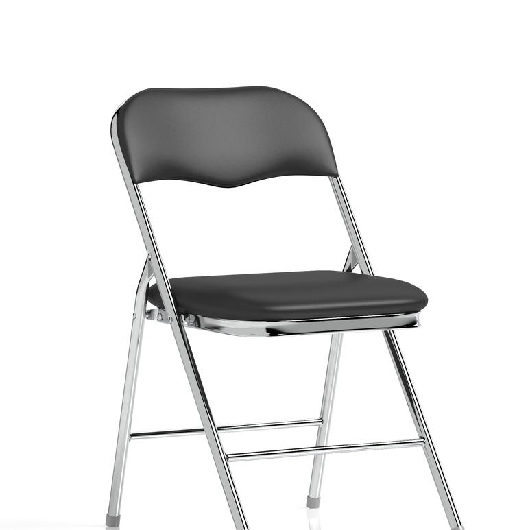 Sicily Black Polyurethane Folding Chair