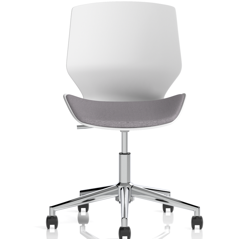 Florence 5 Star Base White Frame Fabric Visitor Chair