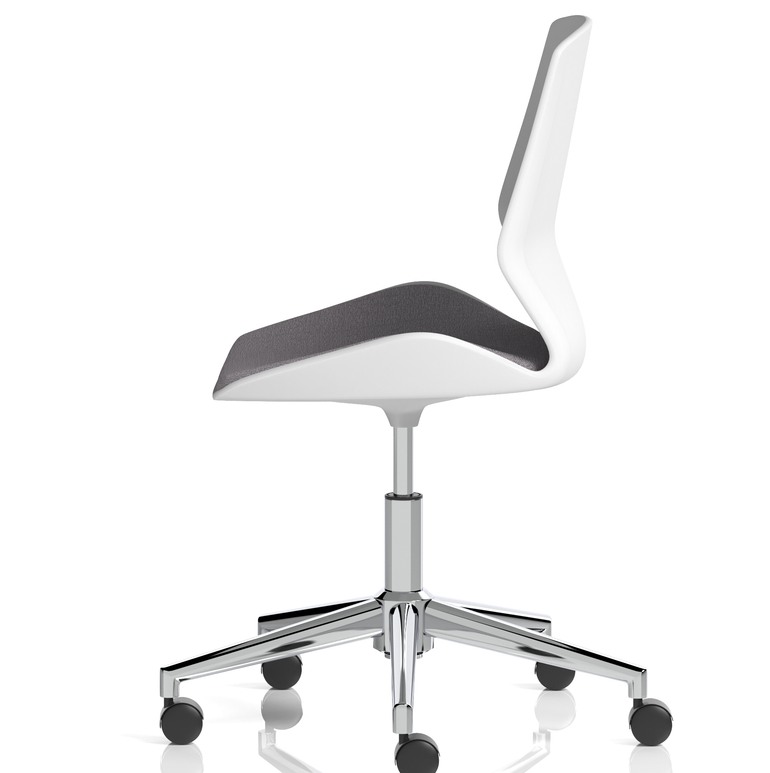 Florence 5 Star Base White Frame Fabric Visitor Chair