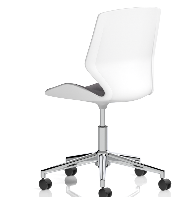 Florence 5 Star Base White Frame Fabric Visitor Chair