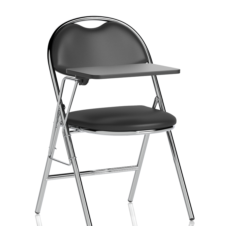 Milan High Back Black Vinyl Chrome Frame Folding Visitor Chair