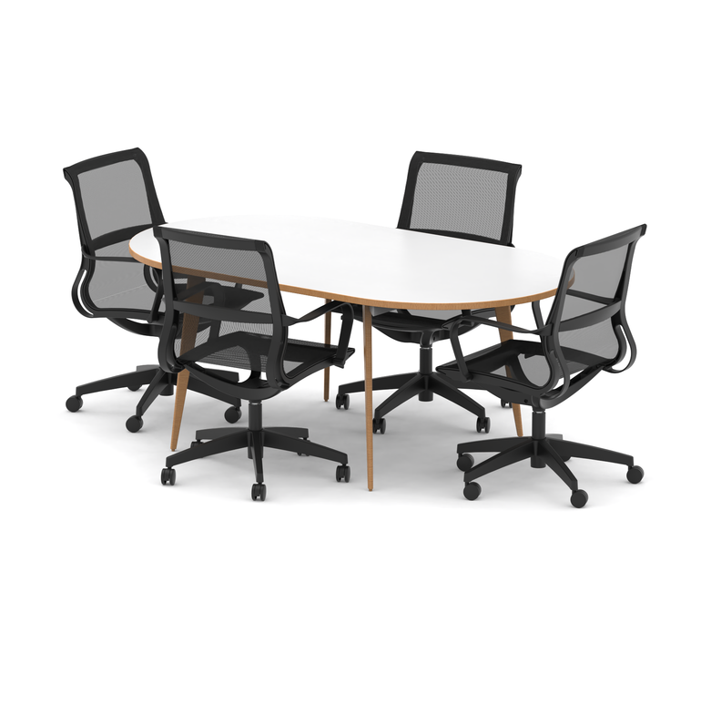 Oslo 1800mm Oval Boardroom Table With Set Of Executive Chairs