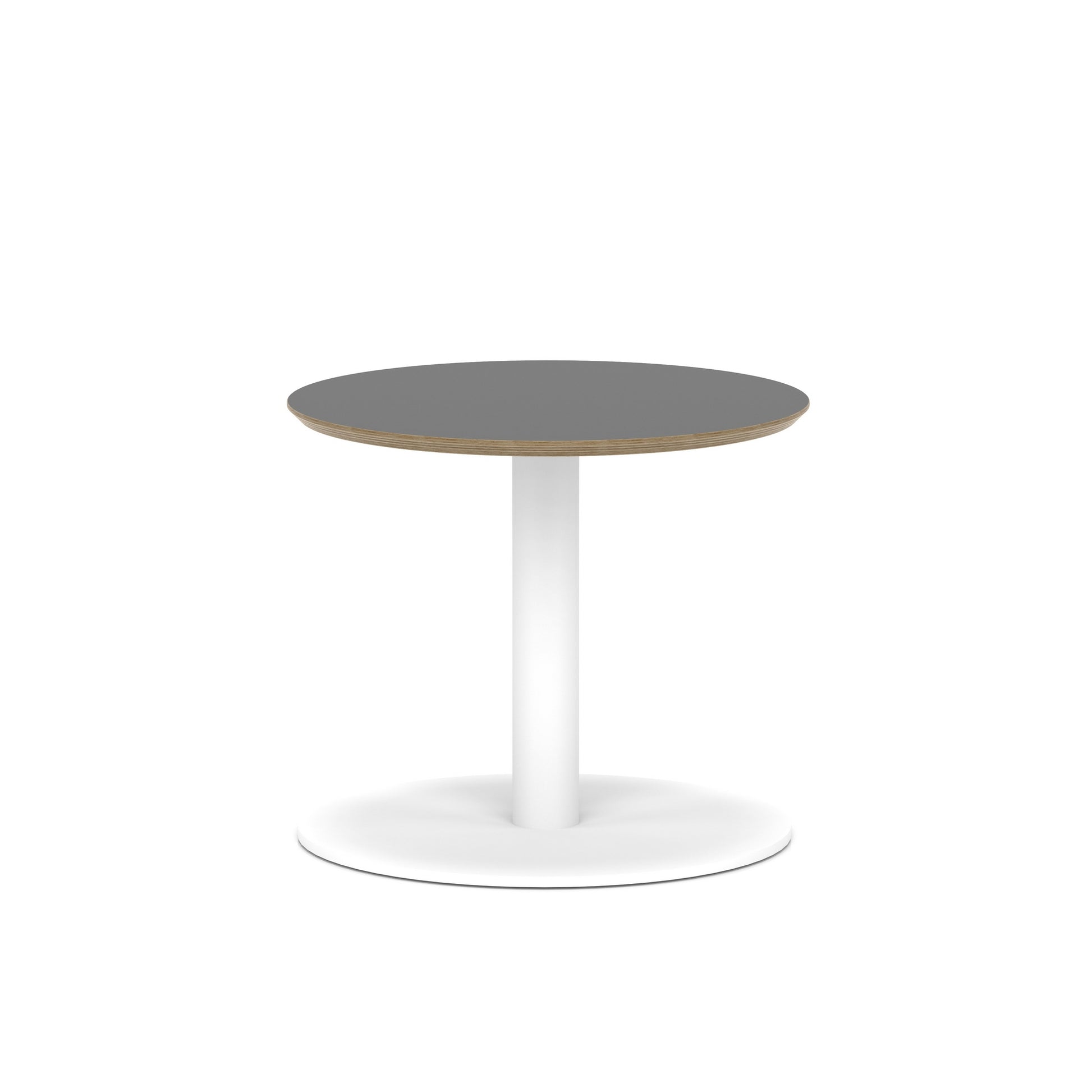 Brixworth Round Coffee Table With Disc Base - White Leg