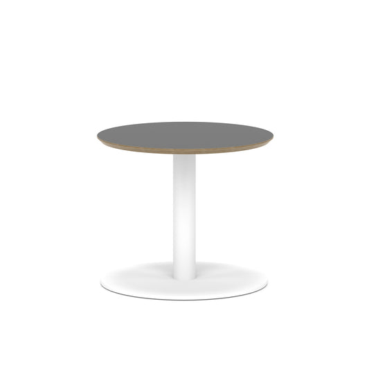 Brixworth Round Coffee Table With Disc Base - White Leg