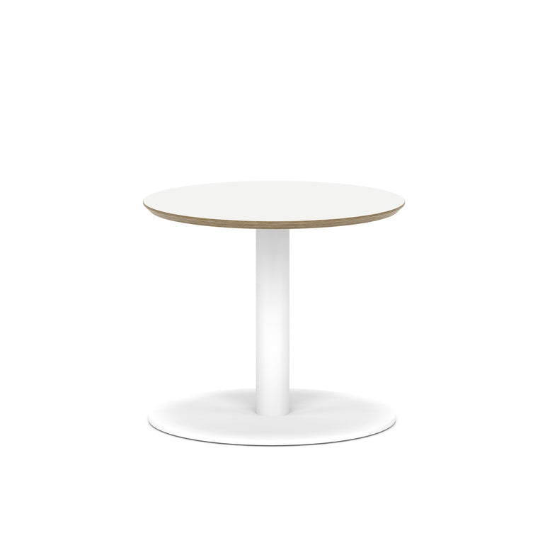 Brixworth Round Coffee Table With Disc Base - White Leg