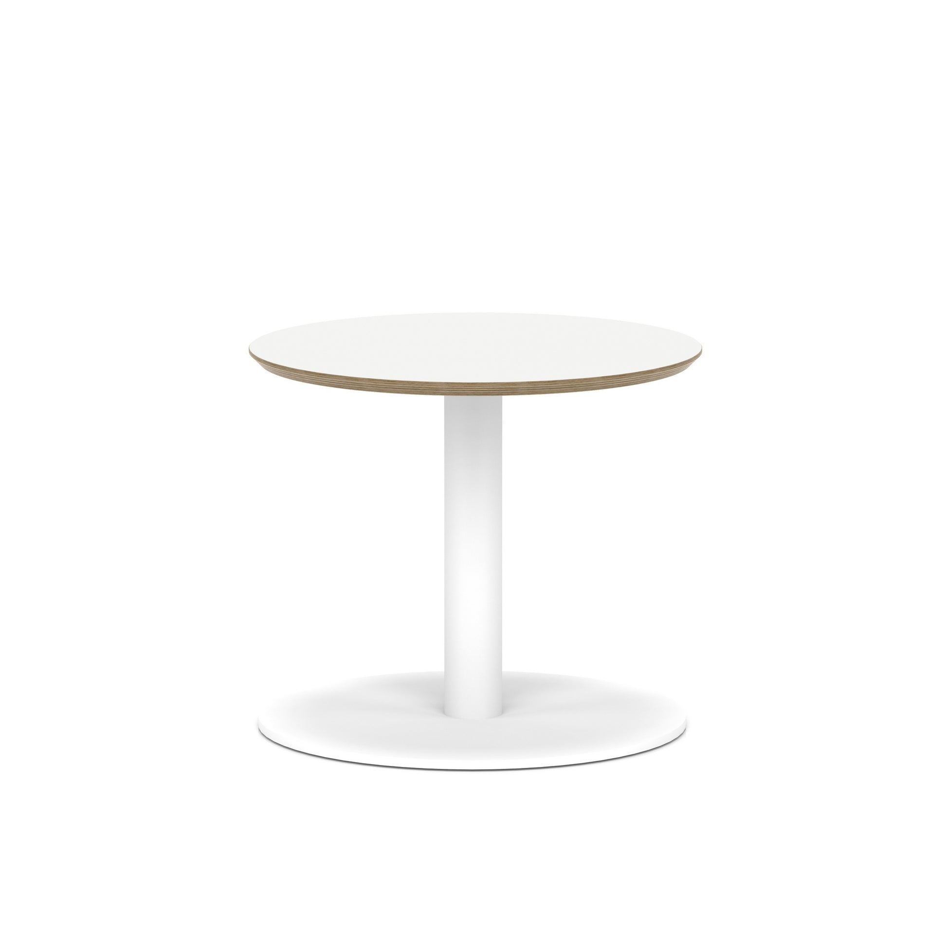 Brixworth Round Coffee Table With Disc Base - White Leg