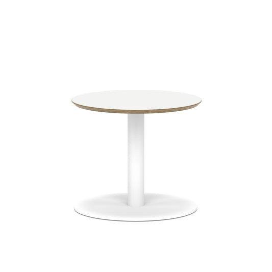 Brixworth Round Coffee Table With Disc Base - White Leg