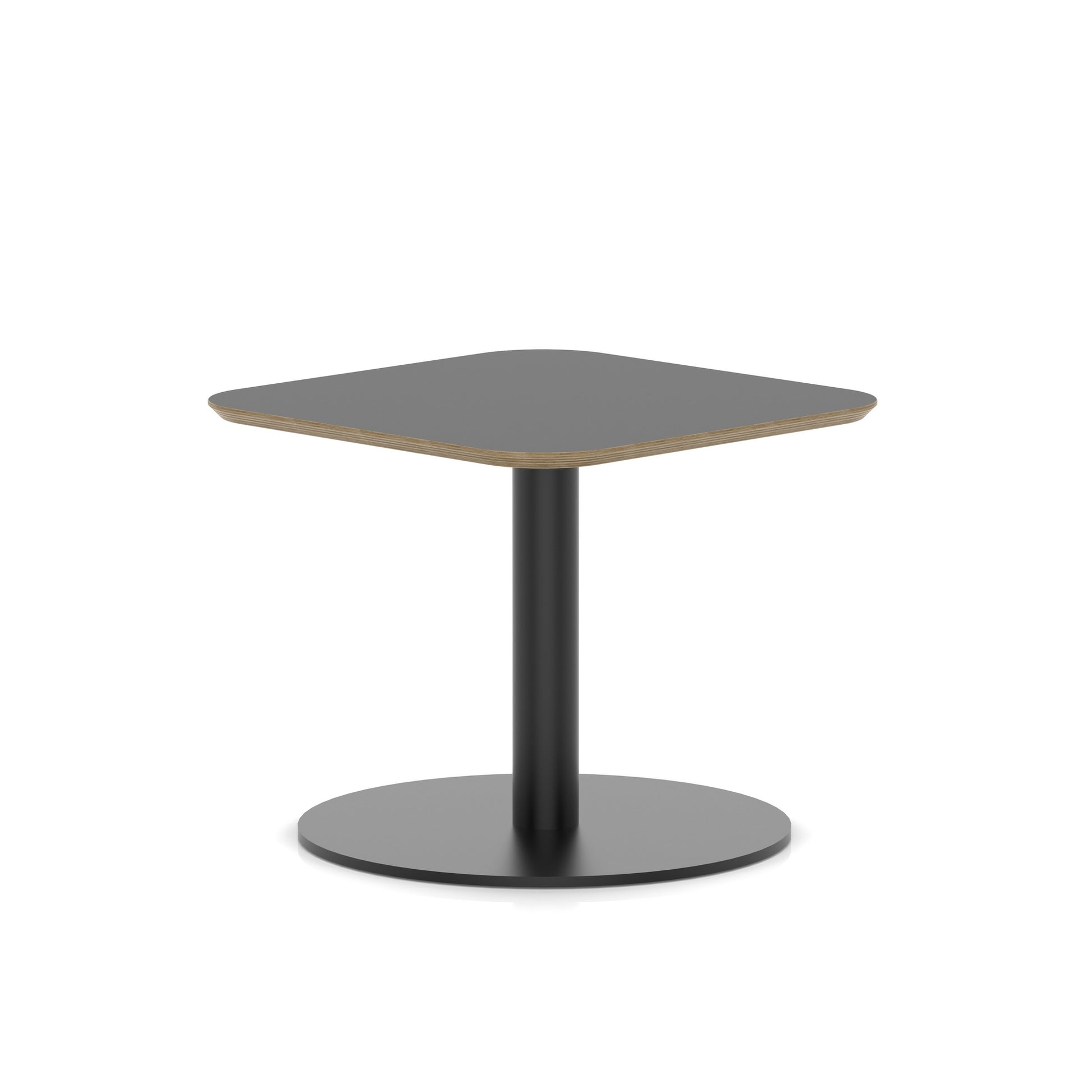 Brixworth Square Coffee Table With Disc Base - Black Leg