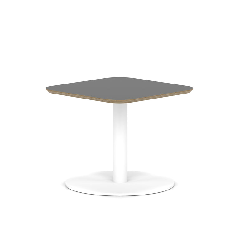 Brixworth Square Coffee Table With Disc Base - White Leg