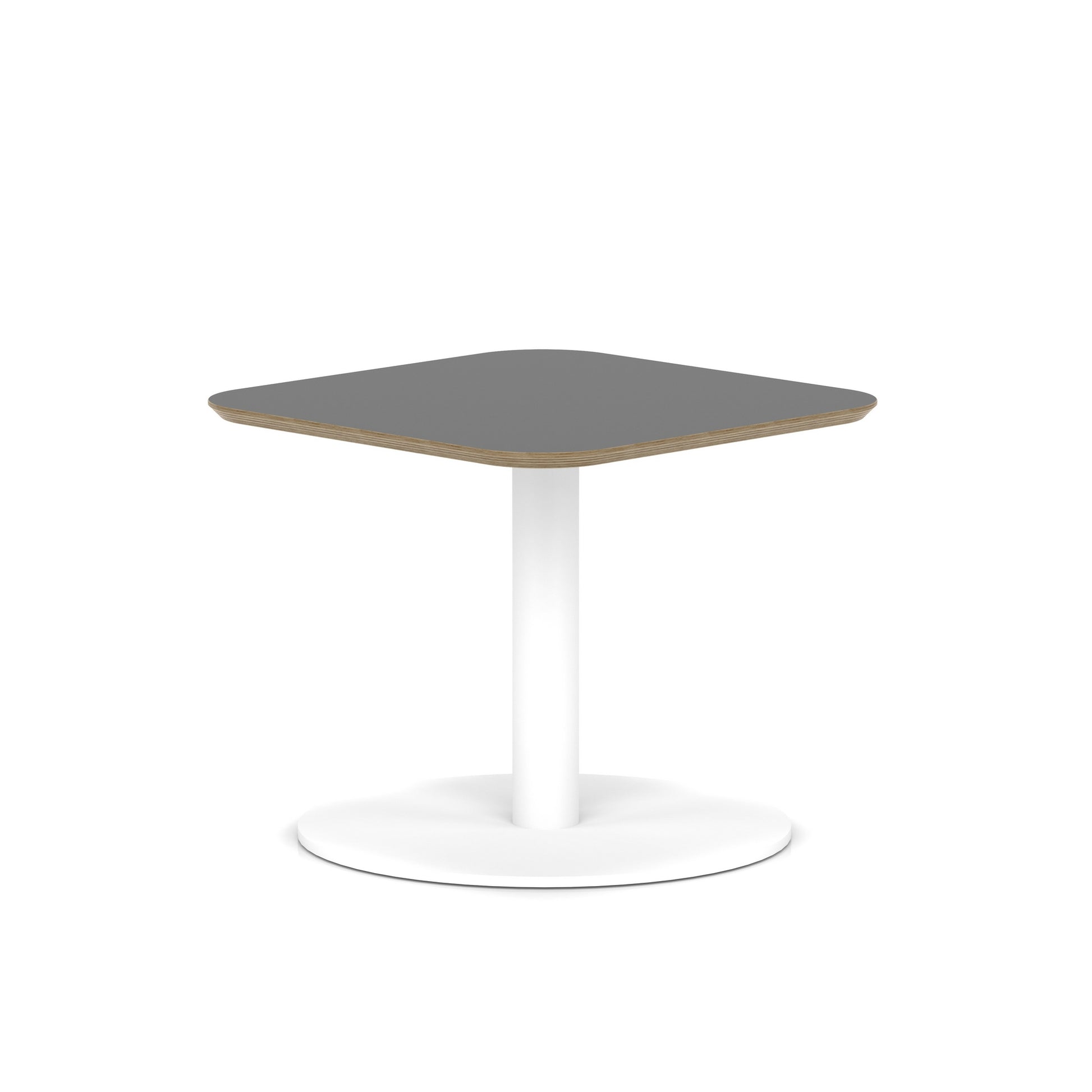 Brixworth Square Coffee Table With Disc Base - White Leg