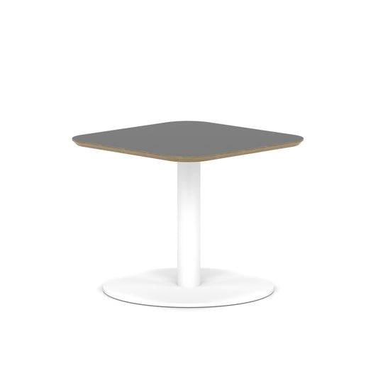 Brixworth Square Coffee Table With Disc Base - White Leg