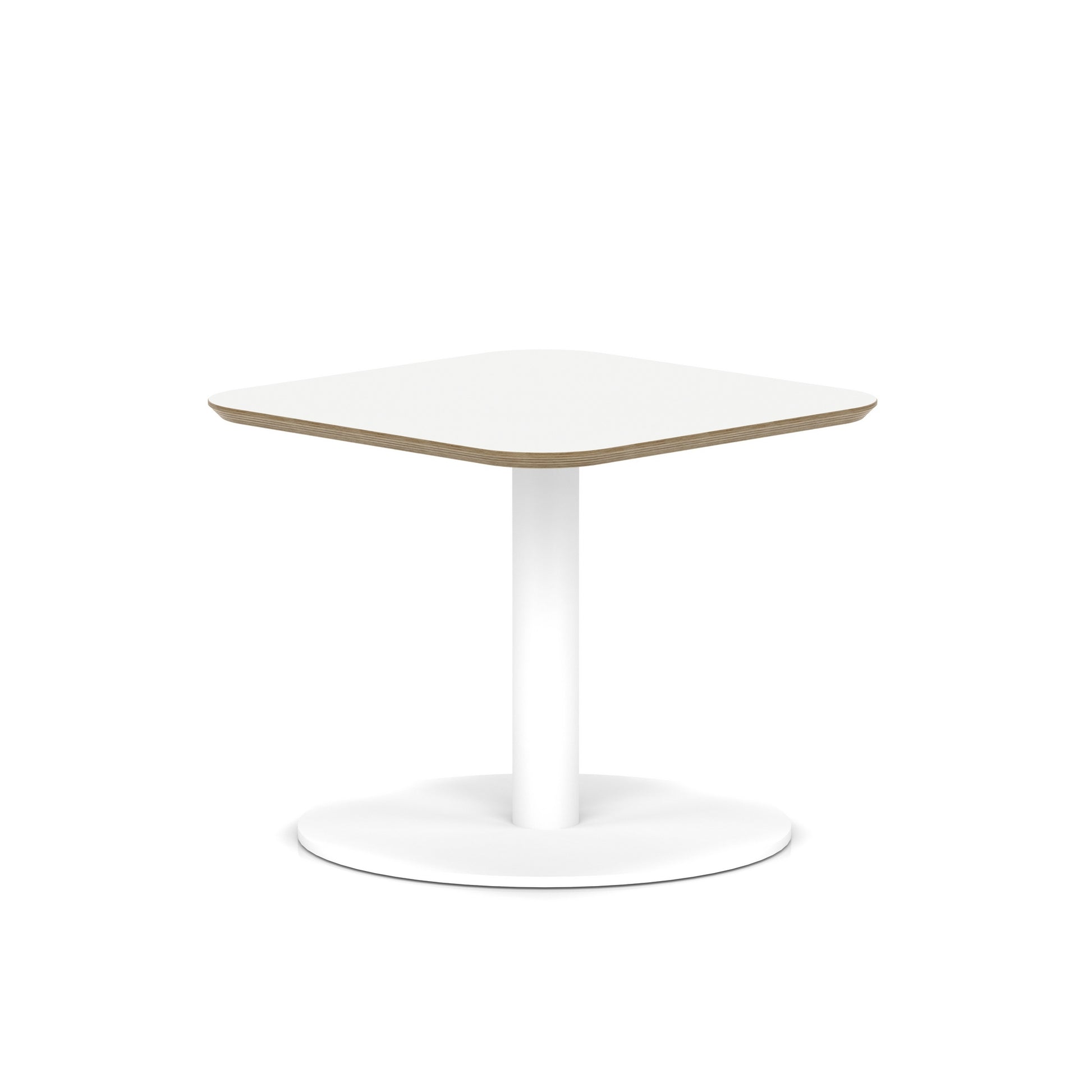 Brixworth Square Coffee Table With Disc Base - White Leg