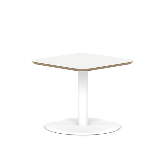 Brixworth Square Coffee Table With Disc Base - White Leg