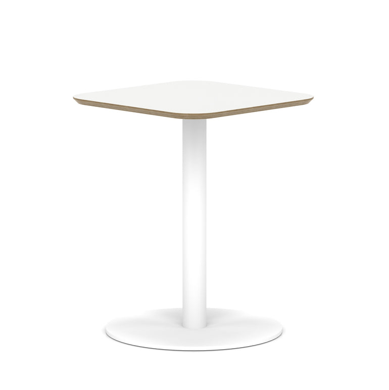 Brixworth Square Coffee Table With Disc Base - White Leg