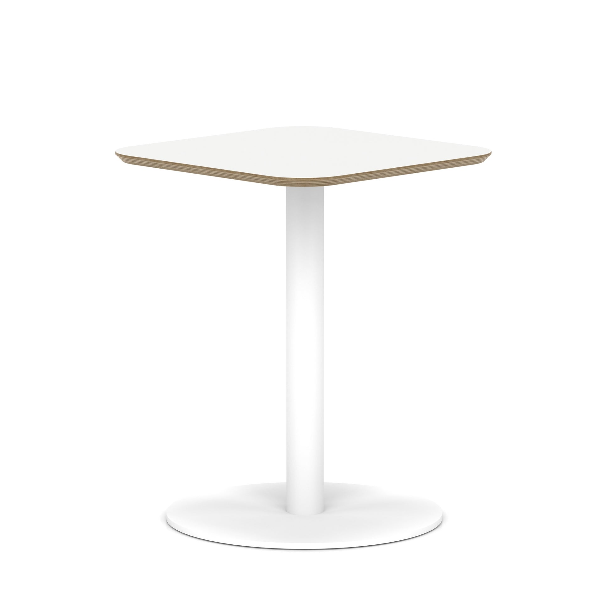 Brixworth Square Coffee Table With Disc Base - White Leg