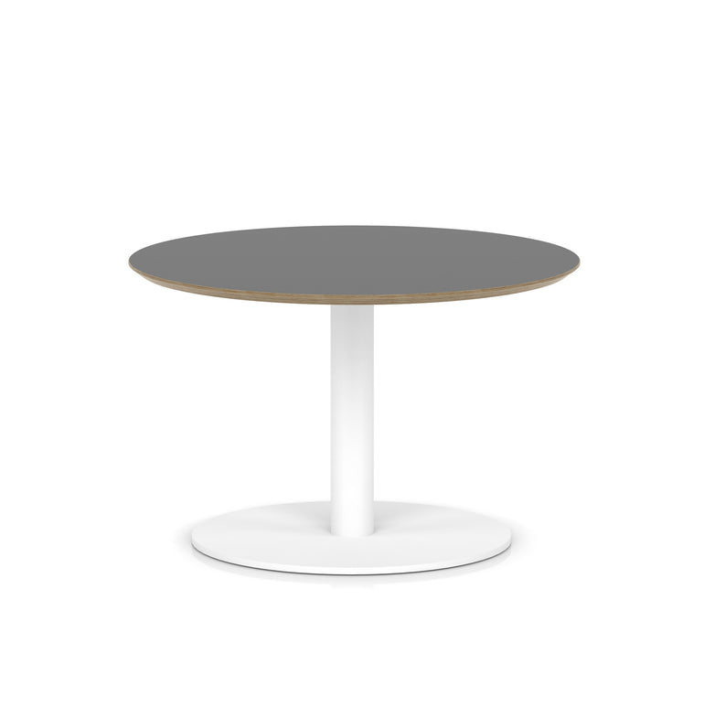 Brixworth Round Coffee Table With Disc Base - White Leg