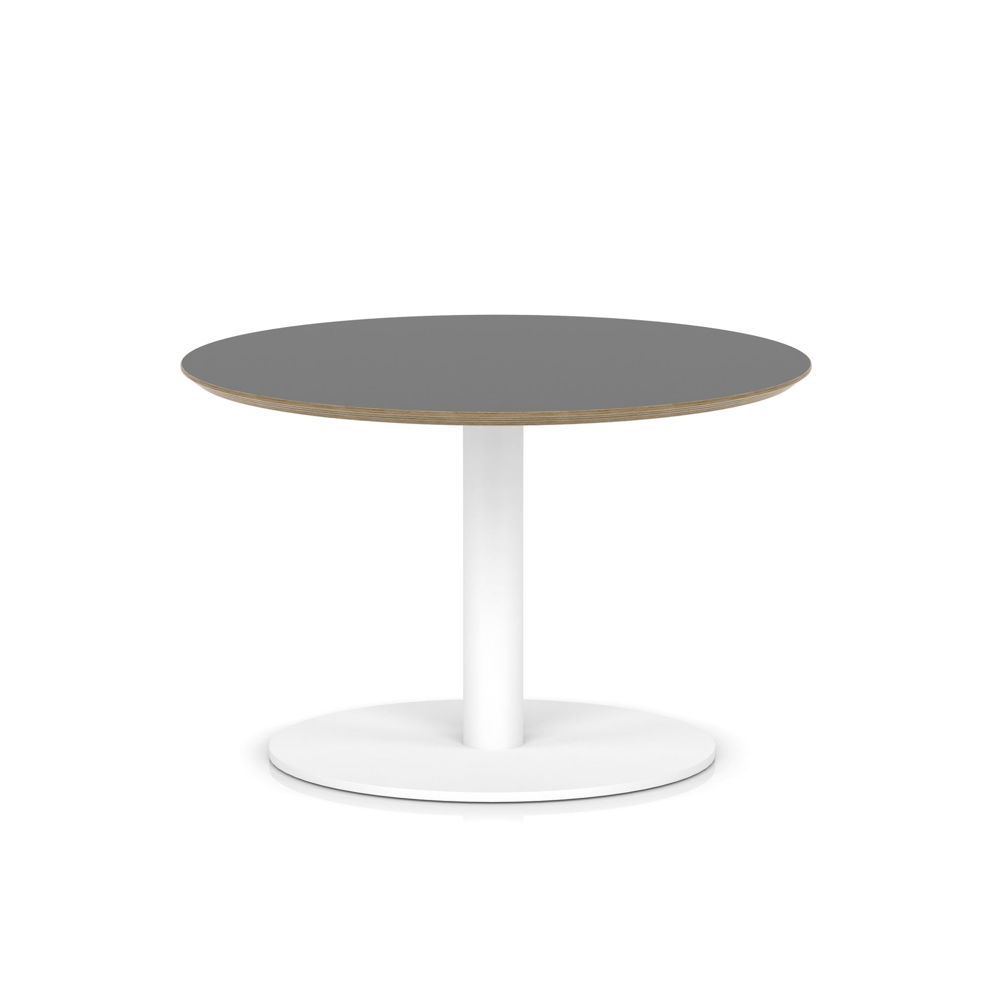 Brixworth Round Coffee Table With Disc Base - White Leg