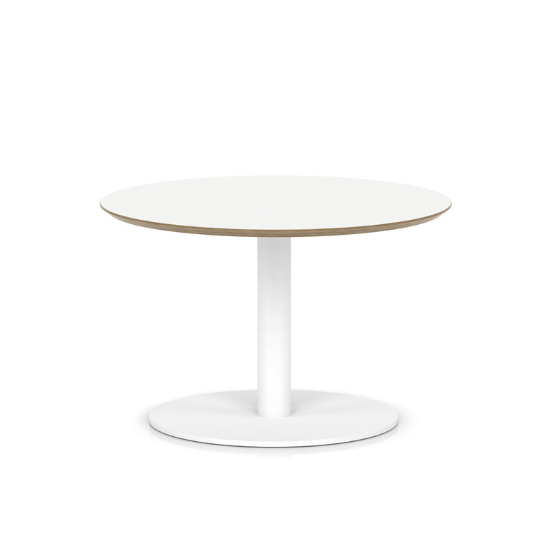 Brixworth Round Coffee Table With Disc Base - White Leg