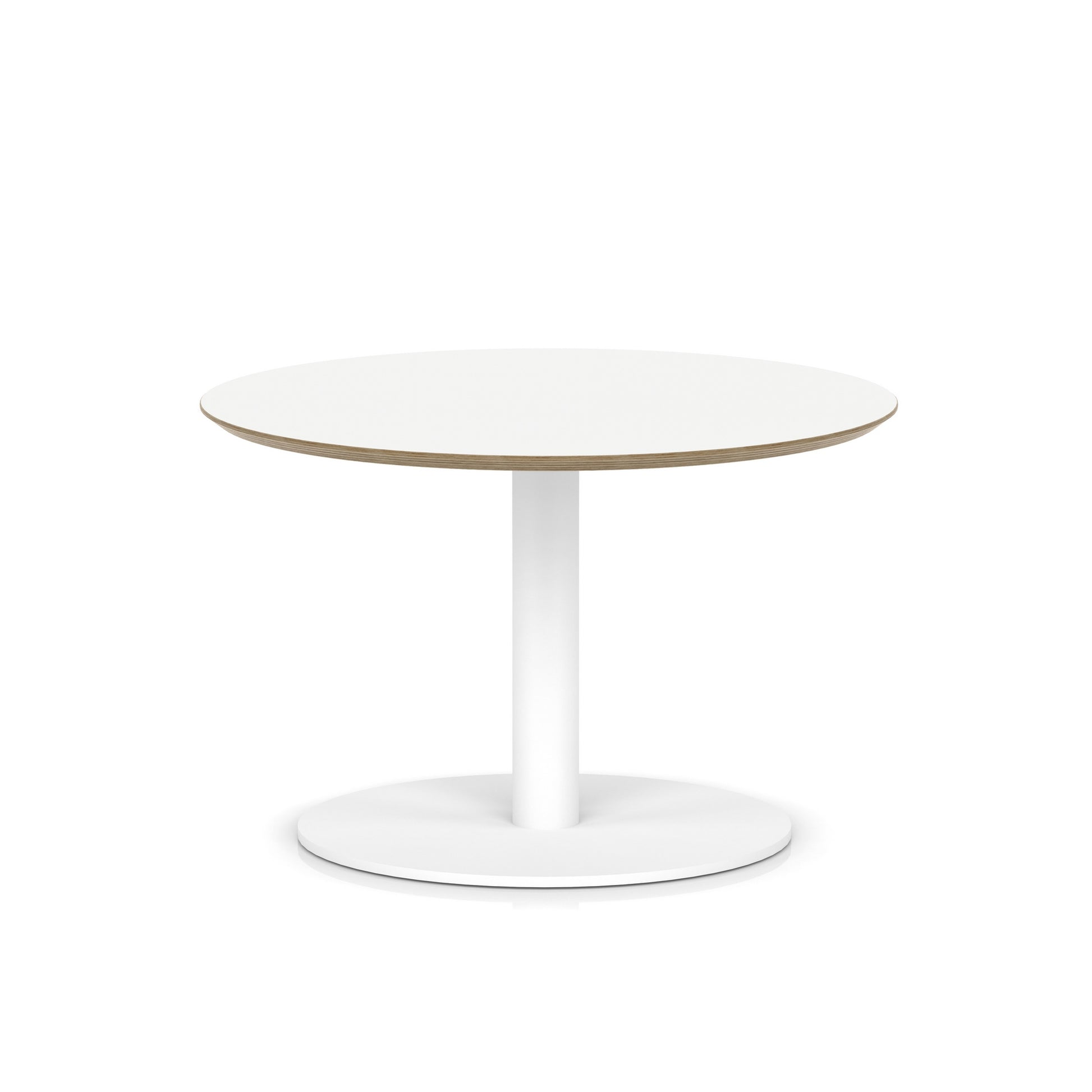Brixworth Round Coffee Table With Disc Base - White Leg