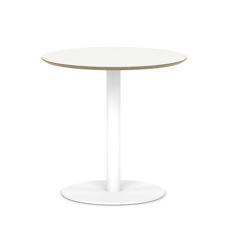 Brixworth Round Coffee Table With Disc Base - White Leg