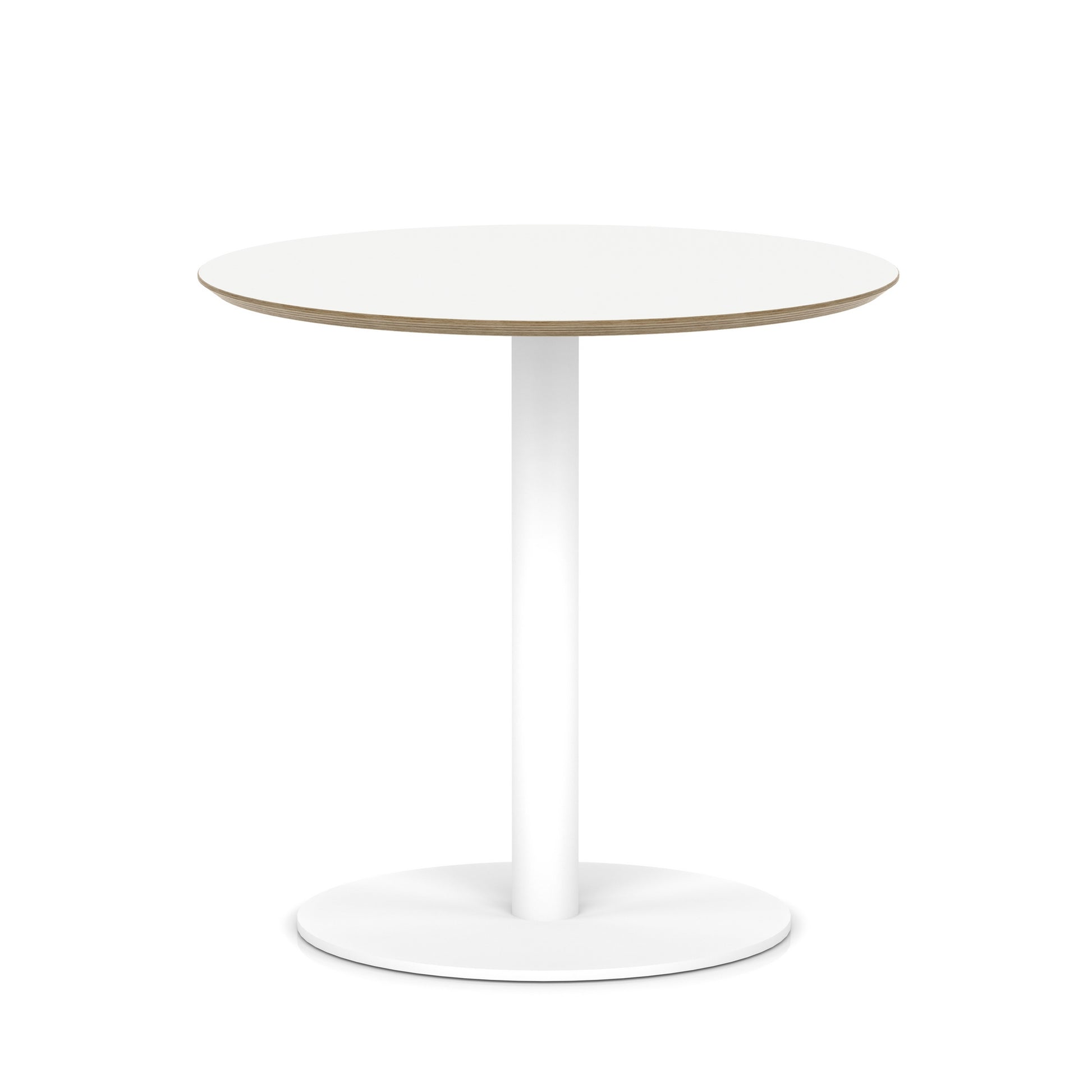 Brixworth Round Coffee Table With Disc Base - White Leg