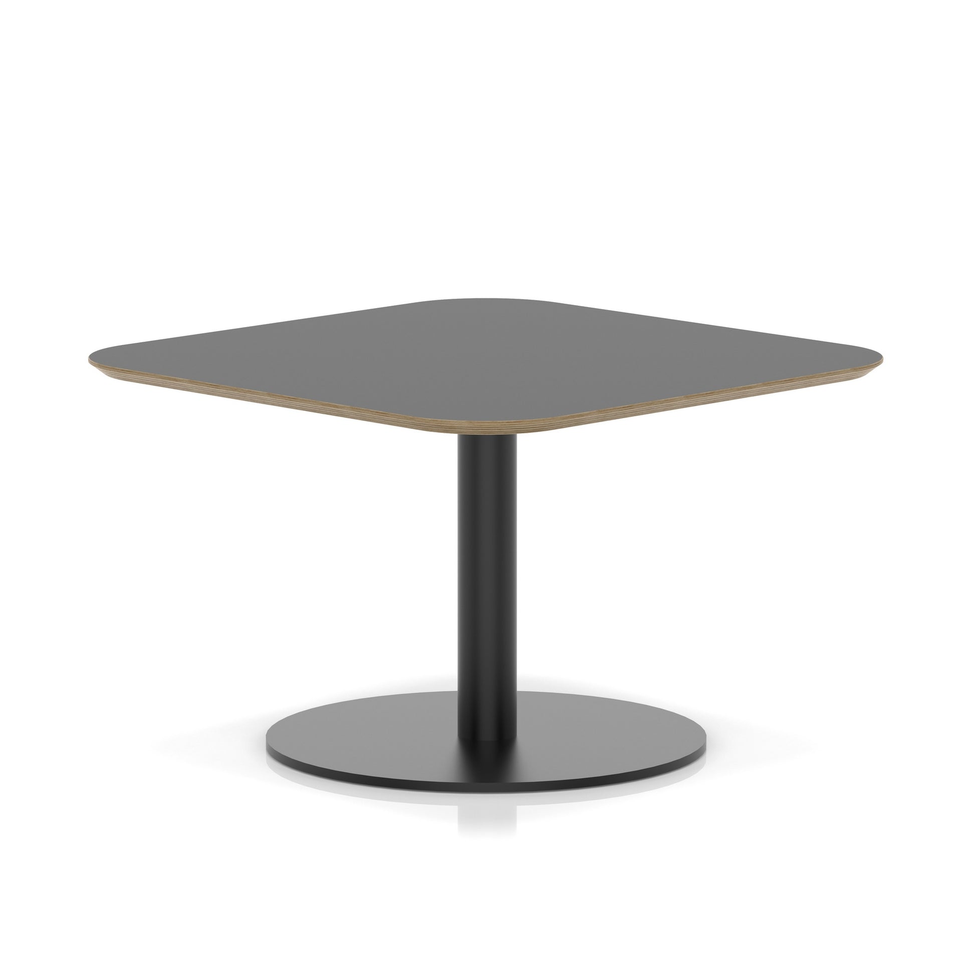 Brixworth Square Coffee Table With Disc Base - Black Leg