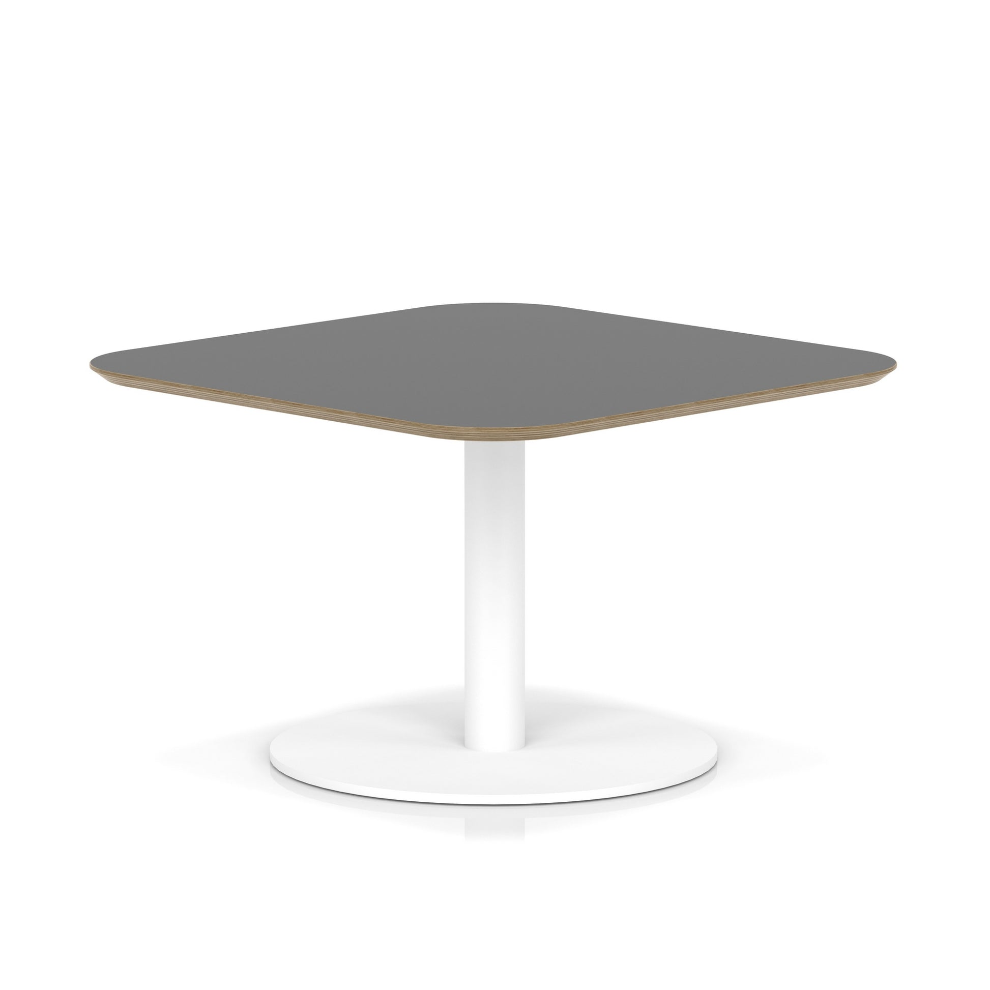 Brixworth Square Coffee Table With Disc Base - White Leg