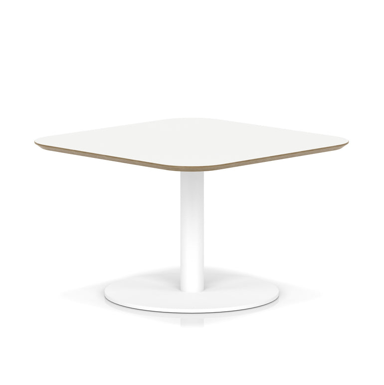 Brixworth Square Coffee Table With Disc Base - White Leg