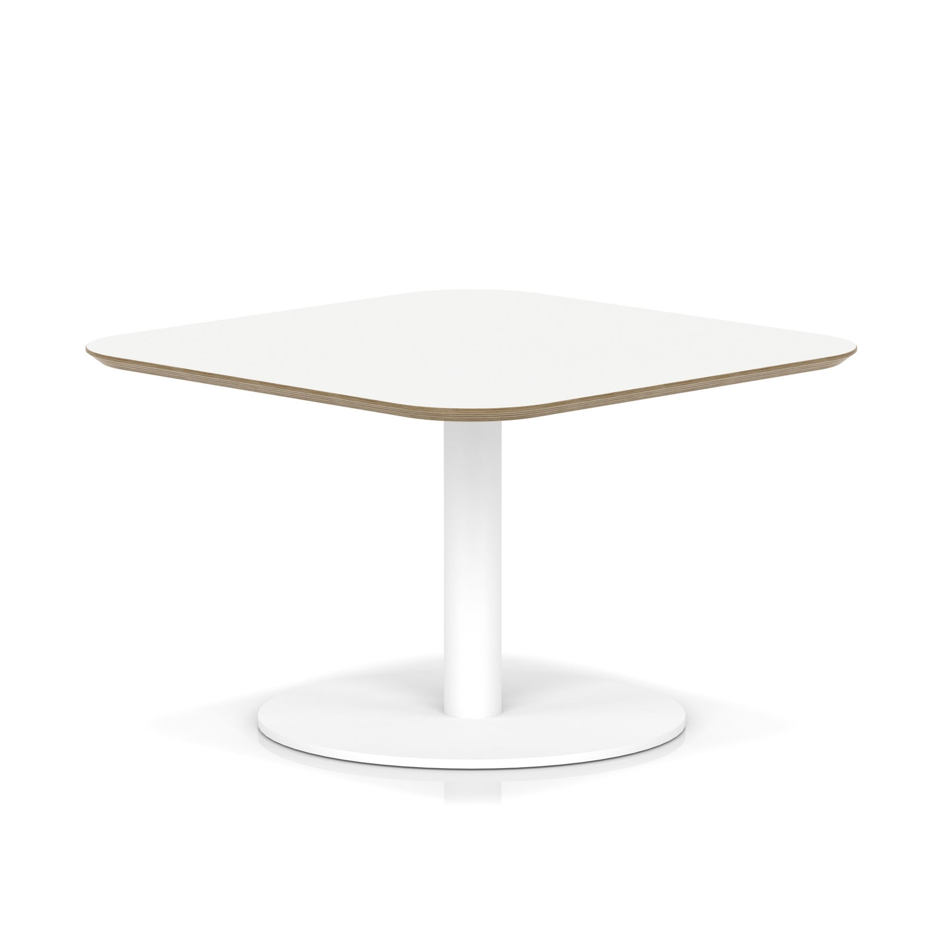 Brixworth Square Coffee Table With Disc Base - White Leg