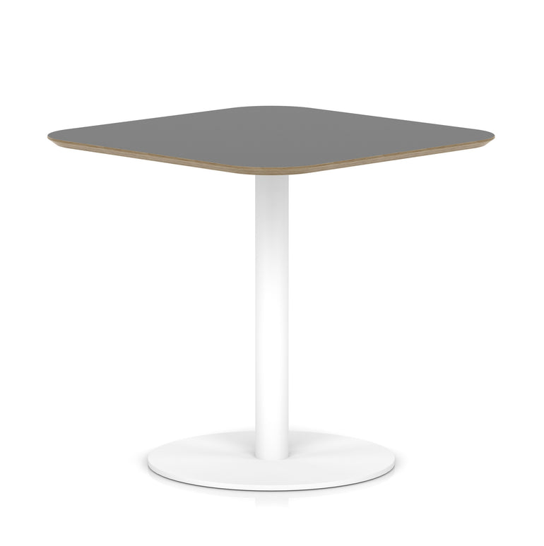 Brixworth Square Coffee Table With Disc Base - White Leg