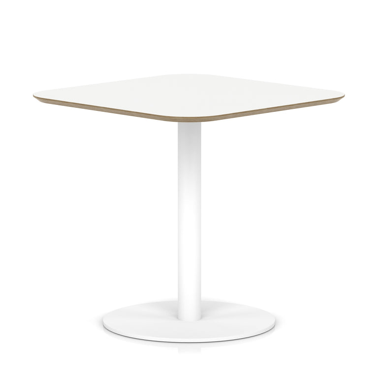 Brixworth Square Coffee Table With Disc Base - White Leg