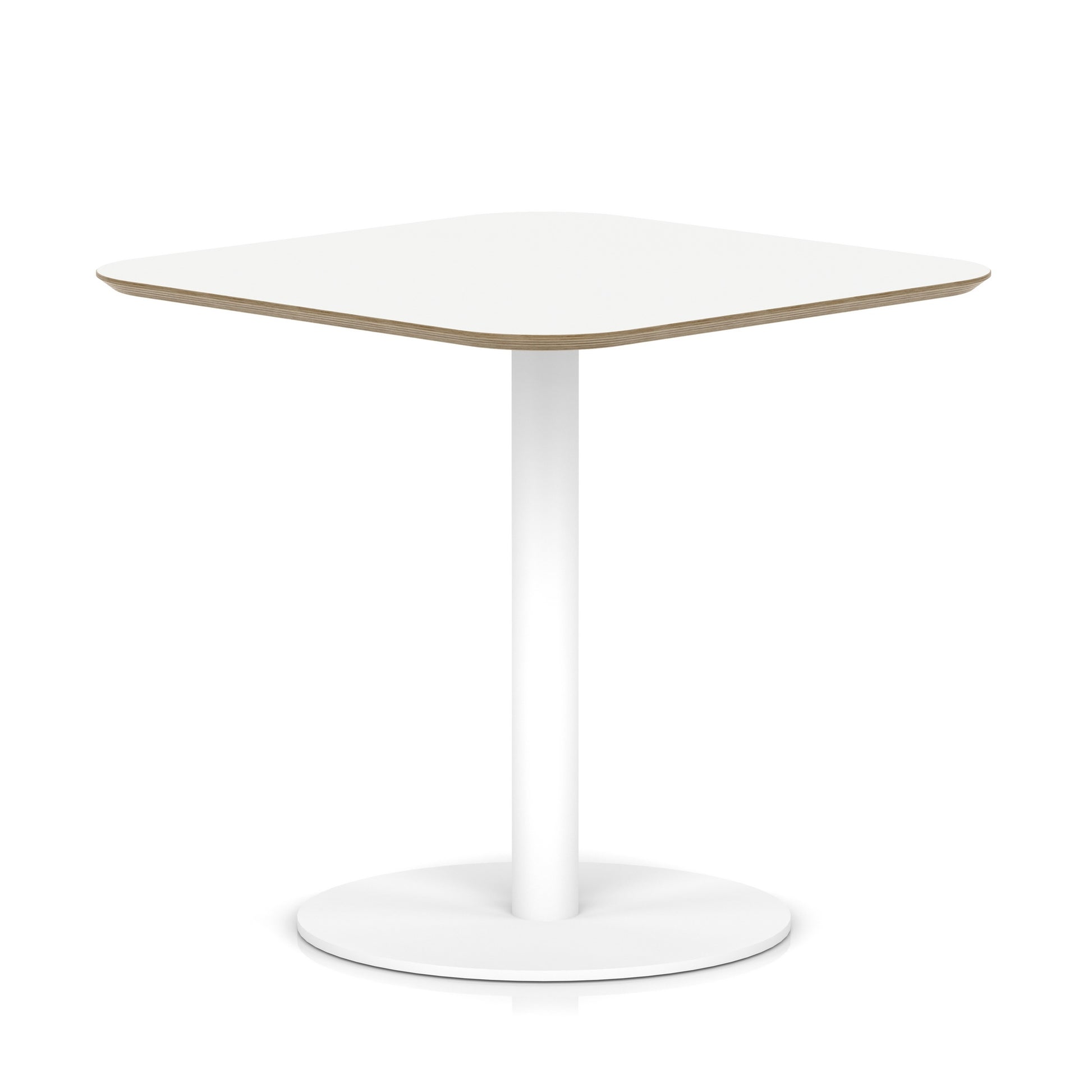Brixworth Square Coffee Table With Disc Base - White Leg