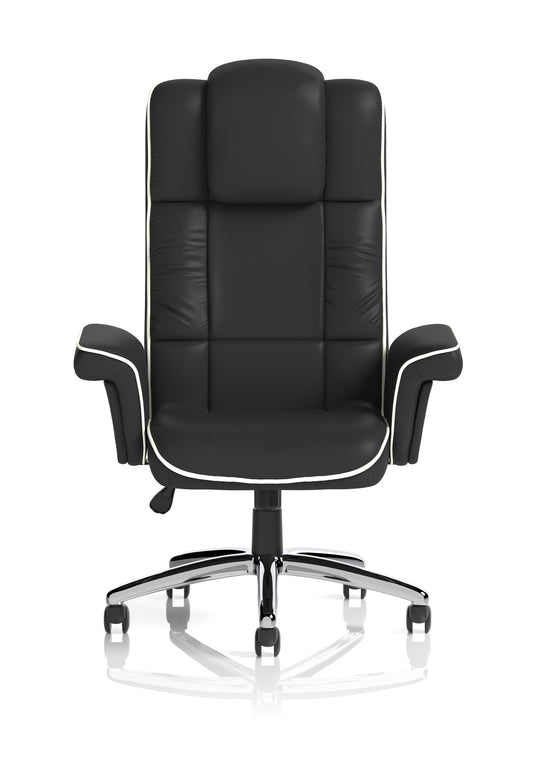 Chelsea High Back Soft Black Leather Executive Office Chair with Arms