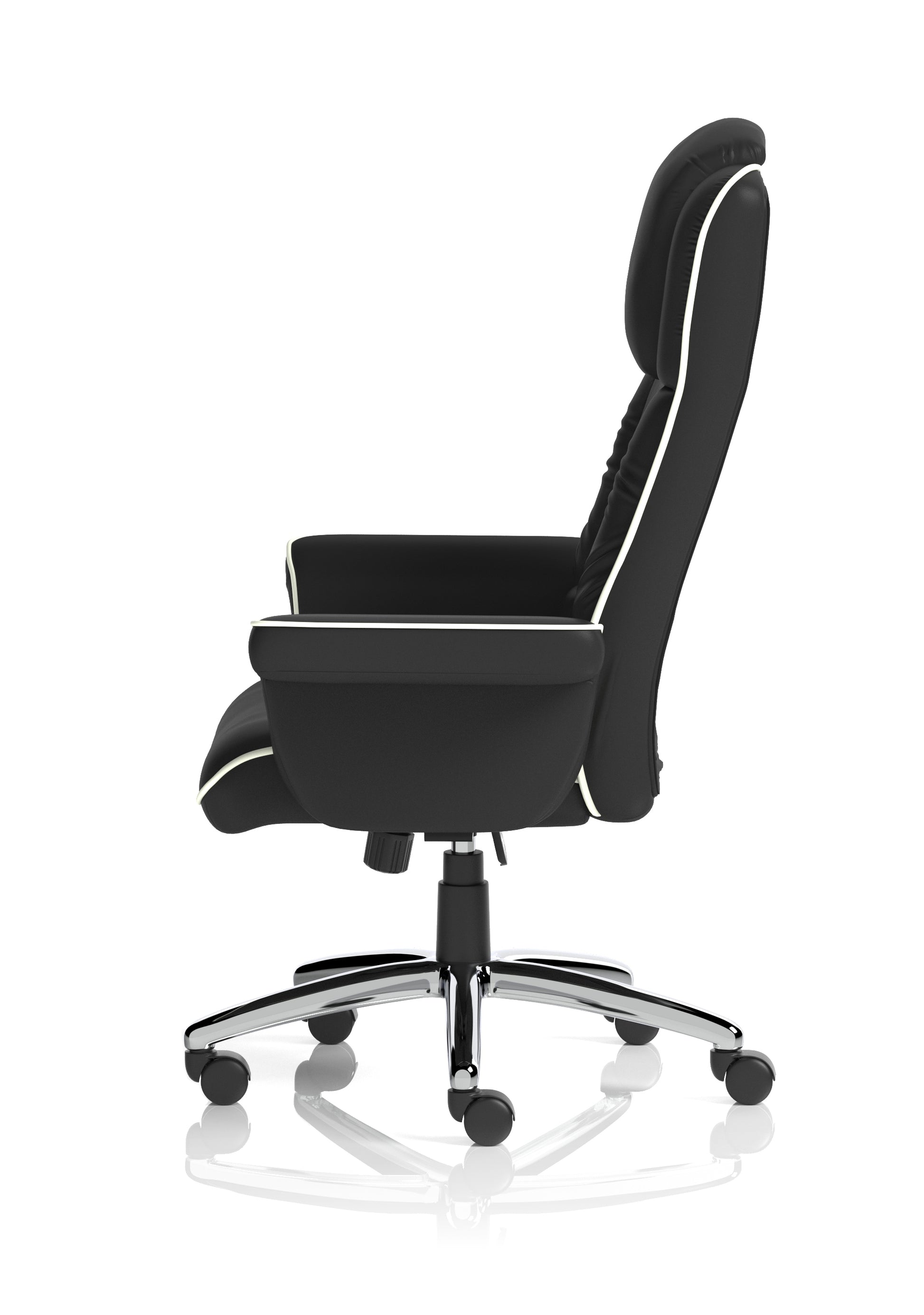 Chelsea High Back Soft Black Leather Executive Office Chair with Arms