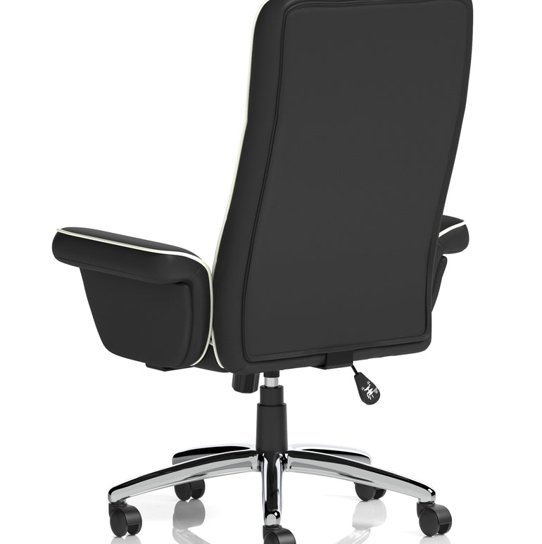 Chelsea High Back Soft Black Leather Executive Office Chair with Arms